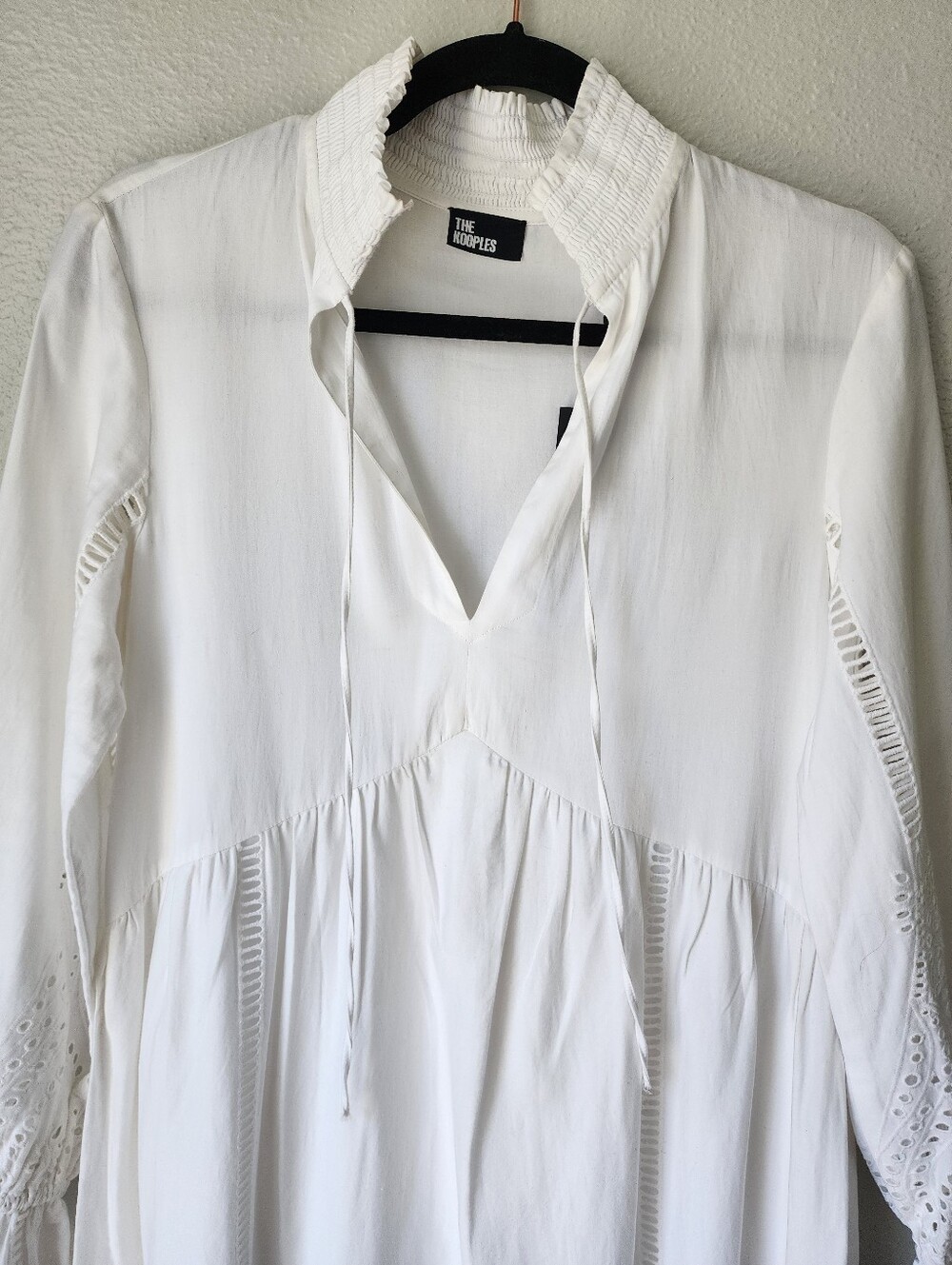 The Kooples Broderie Anglaise Eyelet Embroidered Cotton Maxi Size 1 Small White - Picture 3 of 16